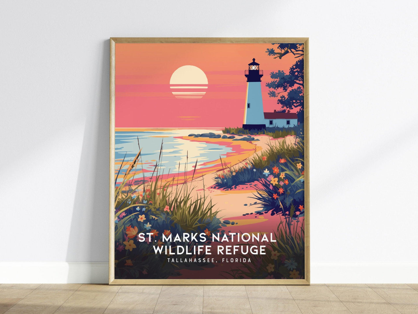 St. Marks Wildlife Refuge Poster | Scenic Tallahassee Florida Art Print | Perfect for Nature Lovers & Coastal Decor - Swell Scenes
