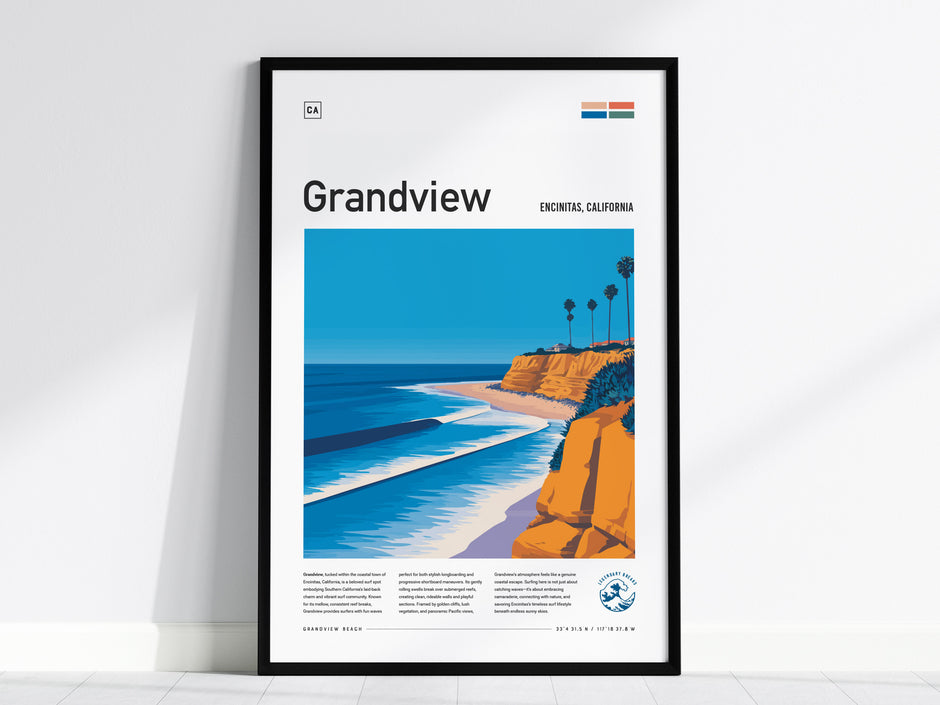 Grandview Surf Spot Encinitas California North County San Diego Beach Wall Art