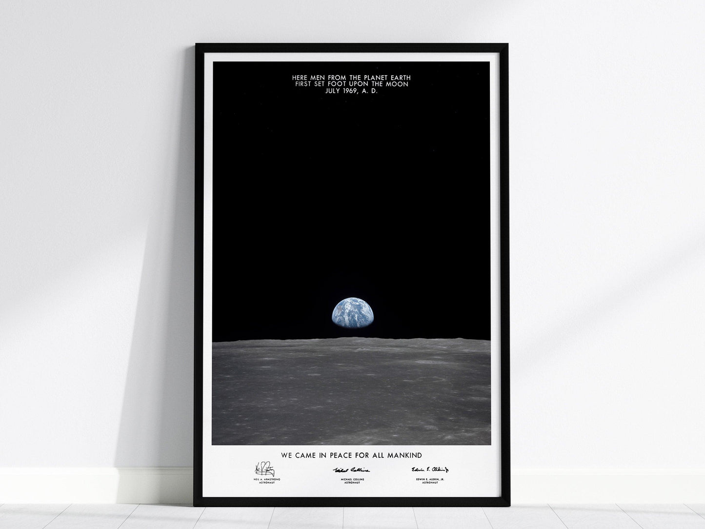 Pale Blue Dot NASA Poster – Earthrise Print from Apollo 11, Historic Space Photo, Available Framed/Unframed, Astronaut Gift for Space Lovers - Swell Scenes