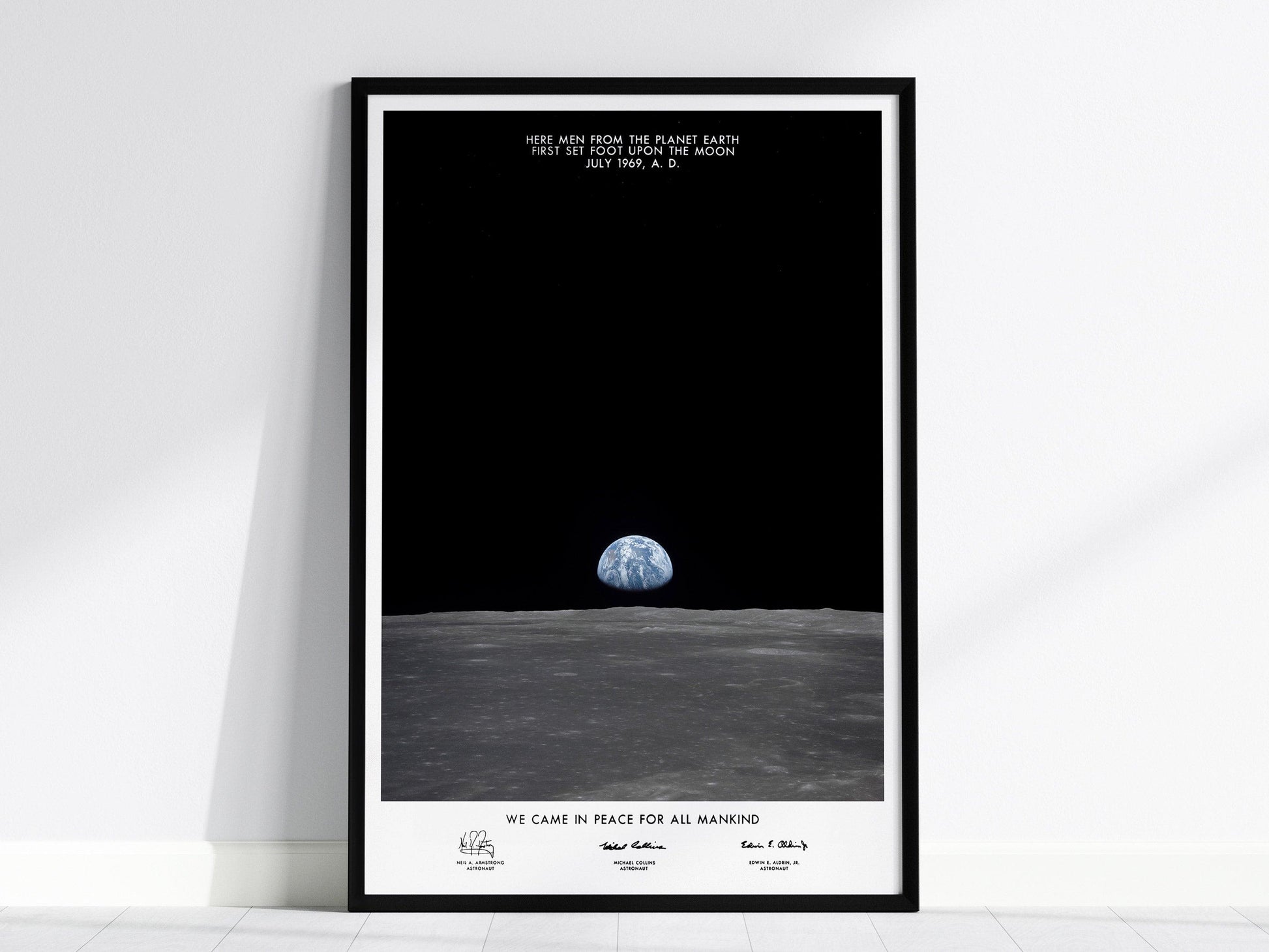 Pale Blue Dot NASA Poster – Earthrise Print from Apollo 11, Historic Space Photo, Available Framed/Unframed, Astronaut Gift for Space Lovers - Swell Scenes