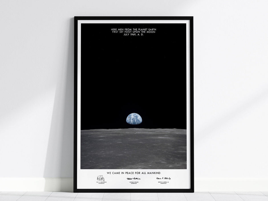 Pale Blue Dot NASA Poster – Earthrise Print from Apollo 11, Historic Space Photo, Available Framed/Unframed, Astronaut Gift for Space Lovers - Swell Scenes