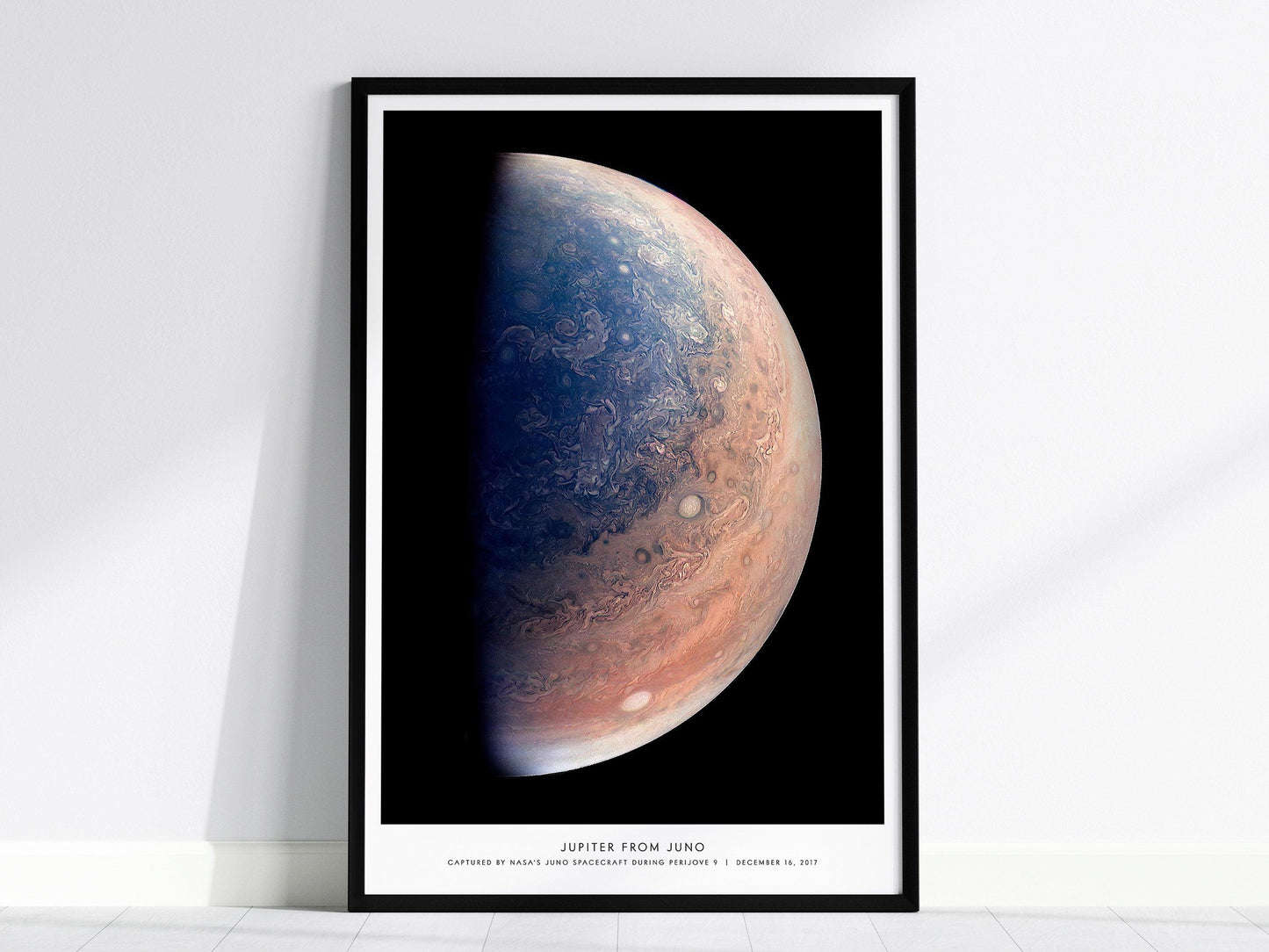 Jupiter from Juno Space Poster – NASA Planet Print, Gas Giant Wall Art, Solar System Decor, Available Framed or Unframed - Swell Scenes
