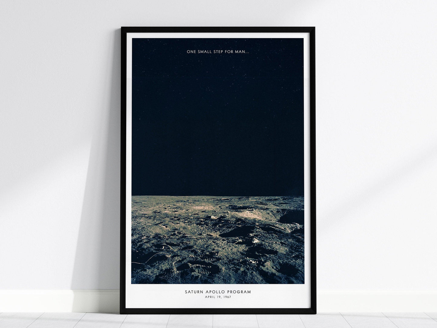 Apollo 12 Moon Landing Poster – Historic NASA Lunar Surface Print, Saturn V Mission, Available Framed/Unframed, Great Space Gift - Swell Scenes