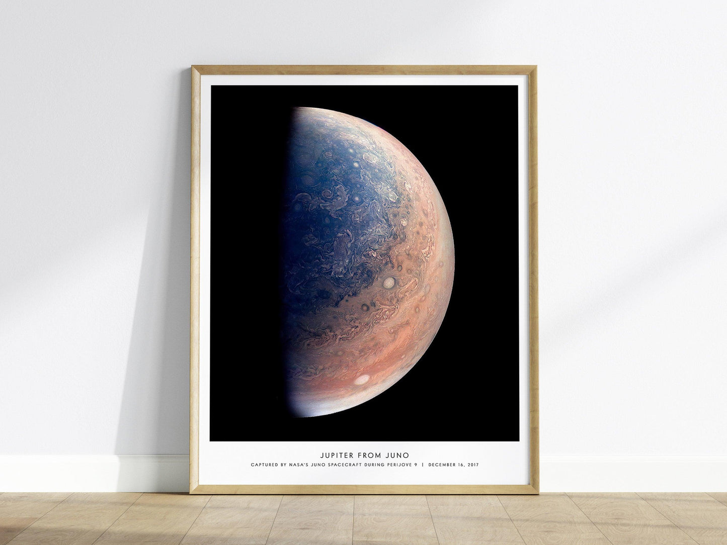 Jupiter from Juno Space Poster – NASA Planet Print, Gas Giant Wall Art, Solar System Decor, Available Framed or Unframed - Swell Scenes