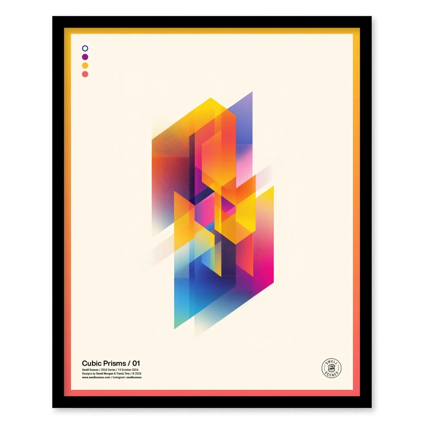 Cubic Prisms / 01 | Modern Minimalist Abstract Geometric Design | Contemporary Digital Art | Framed Shapes Poster Series | Colorful Designer Gift Dorm Office Decor - Swell Scenes