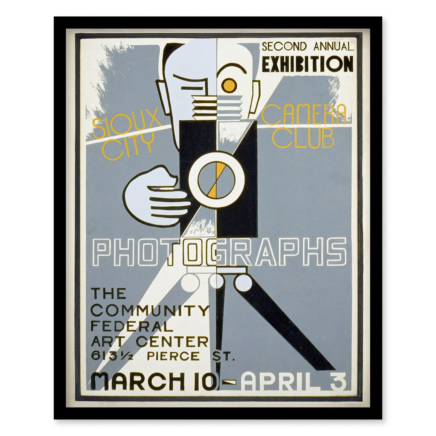 Vintage Photographer Exhibition Poster Print Poster Graphic Design Retro Advertising Art Deco Darkroom Decor - Swell Scenes