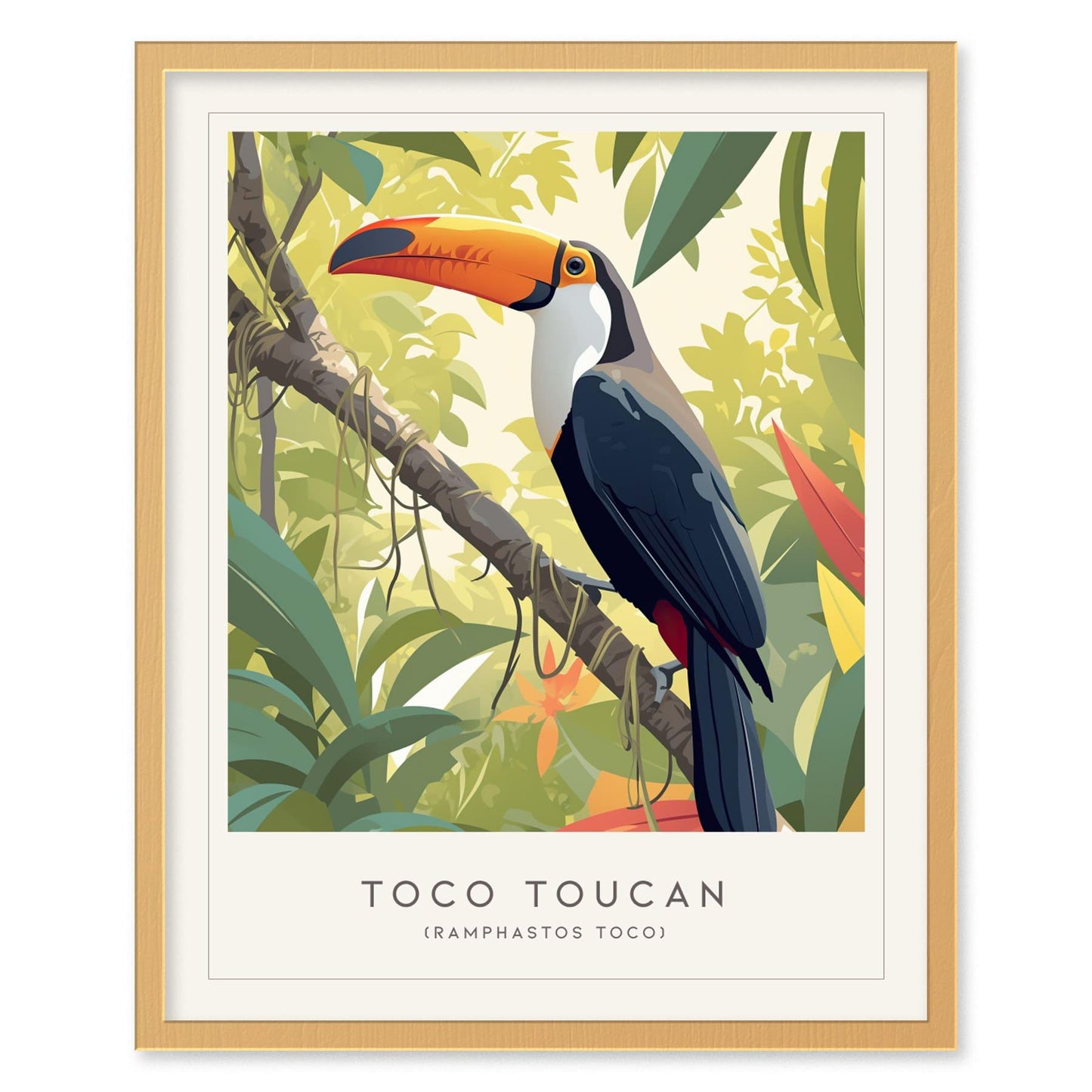 Toco Toucan Framed Poster | Tropical Bird Lover Modern Wall Art | South America Nature Print | Rainforest Decor - Swell Scenes