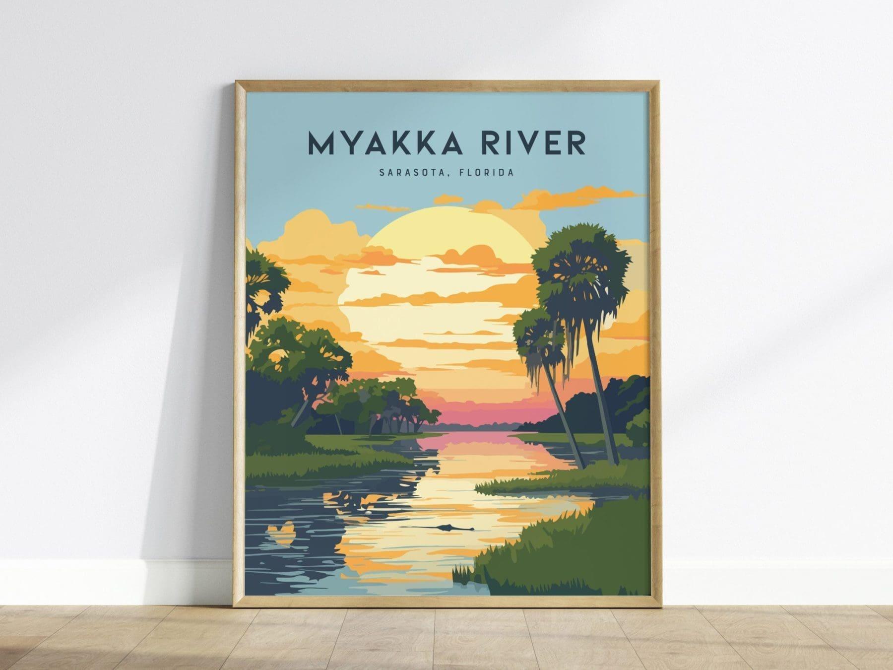 Myakka River, Sarasota, Florida - Wall Art Poster Design Home Decor Travel Print State Park Hiking Alligator Gift Collection Set - Swell Scenes