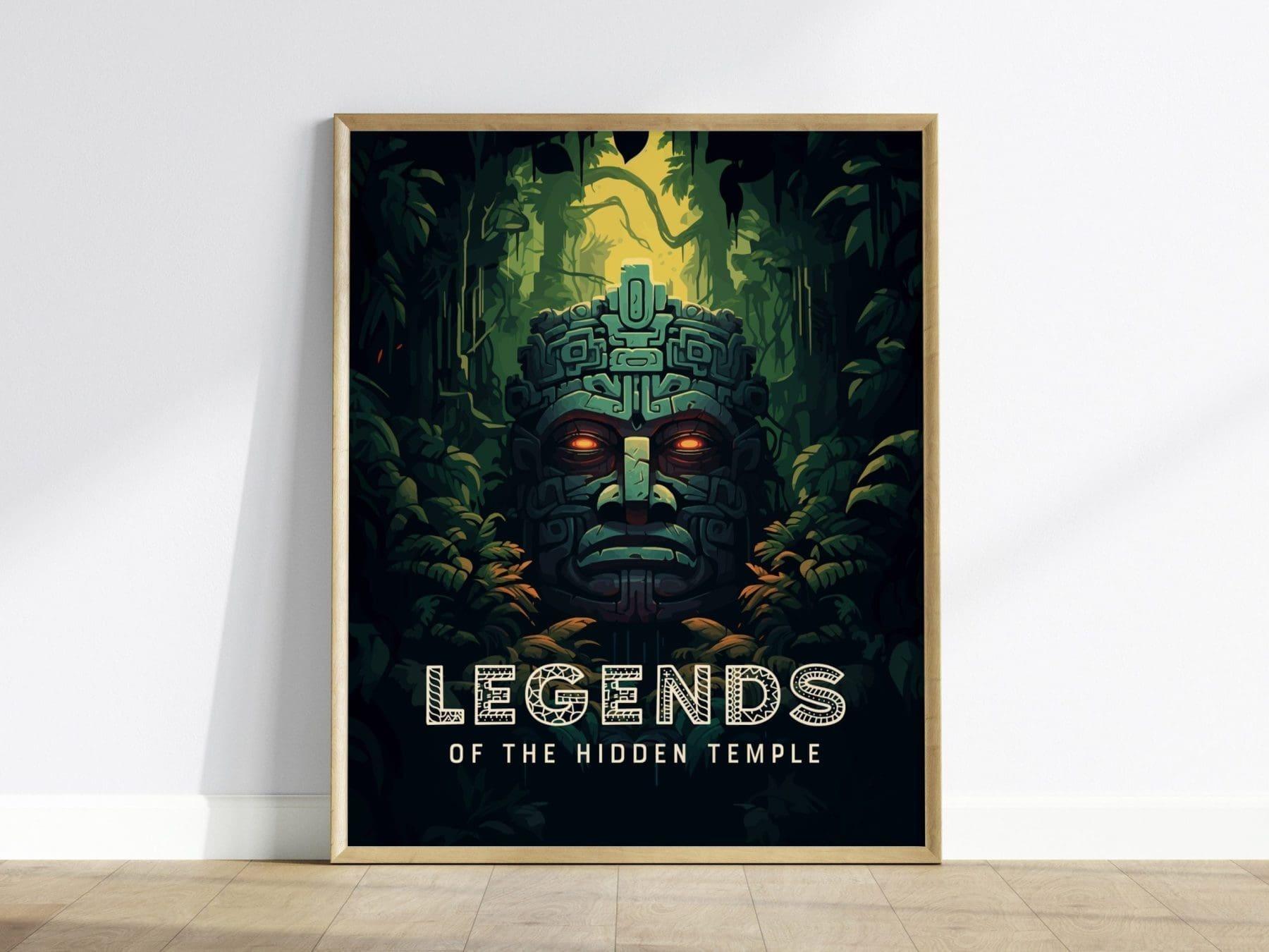 Legends Of The Hidden Temple Nickelodeon Framed Wall Art | 90s Nick Fan Nostalgia Poster Design | 1990s Nostalgic Unframed Print Home Decor - Swell Scenes