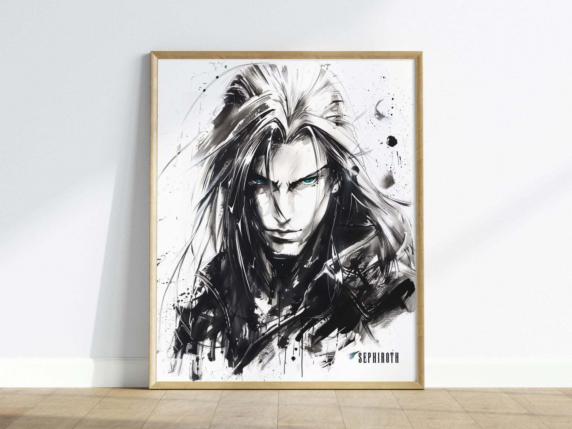 Sephiroth Final Fantasy VII Framed Wall Art - Limited Edition Sephiroth Print, FF7 Poster, Final Fantasy VII Rebirth, Gamer Gift, Home Decor - Swell Scenes