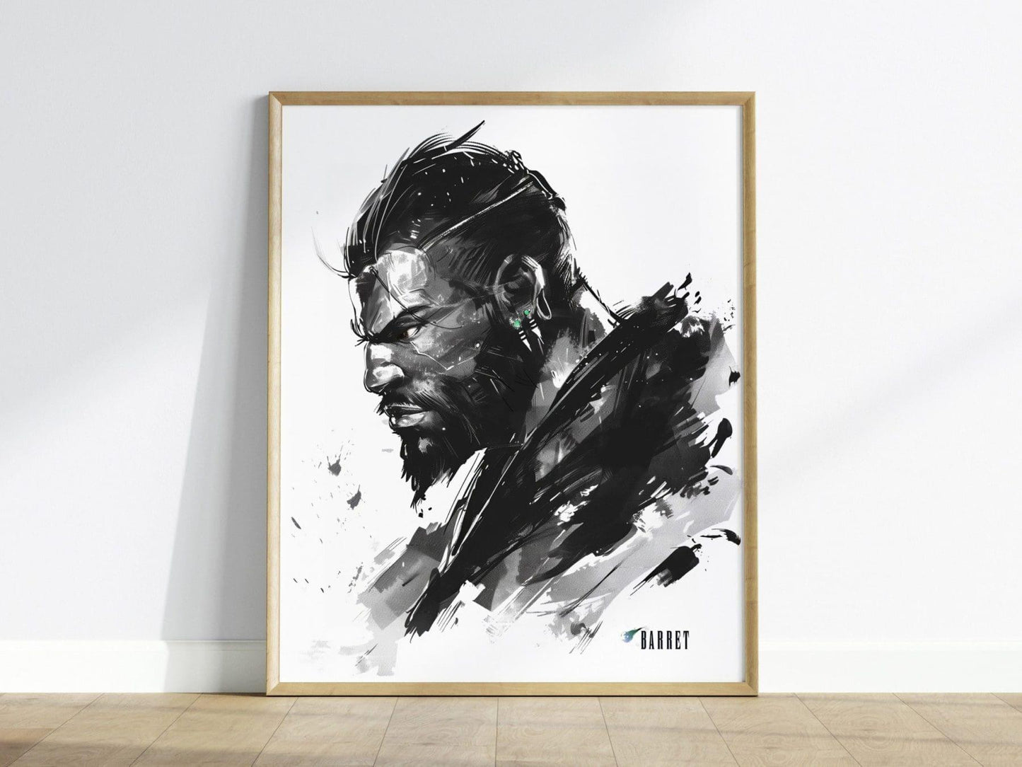 Barret Final Fantasy VII Framed Wall Art - Limited Edition Barret Print, FF7 Poster, Final Fantasy VII Rebirth, Gamer Gift, Remake Rebirth - Swell Scenes