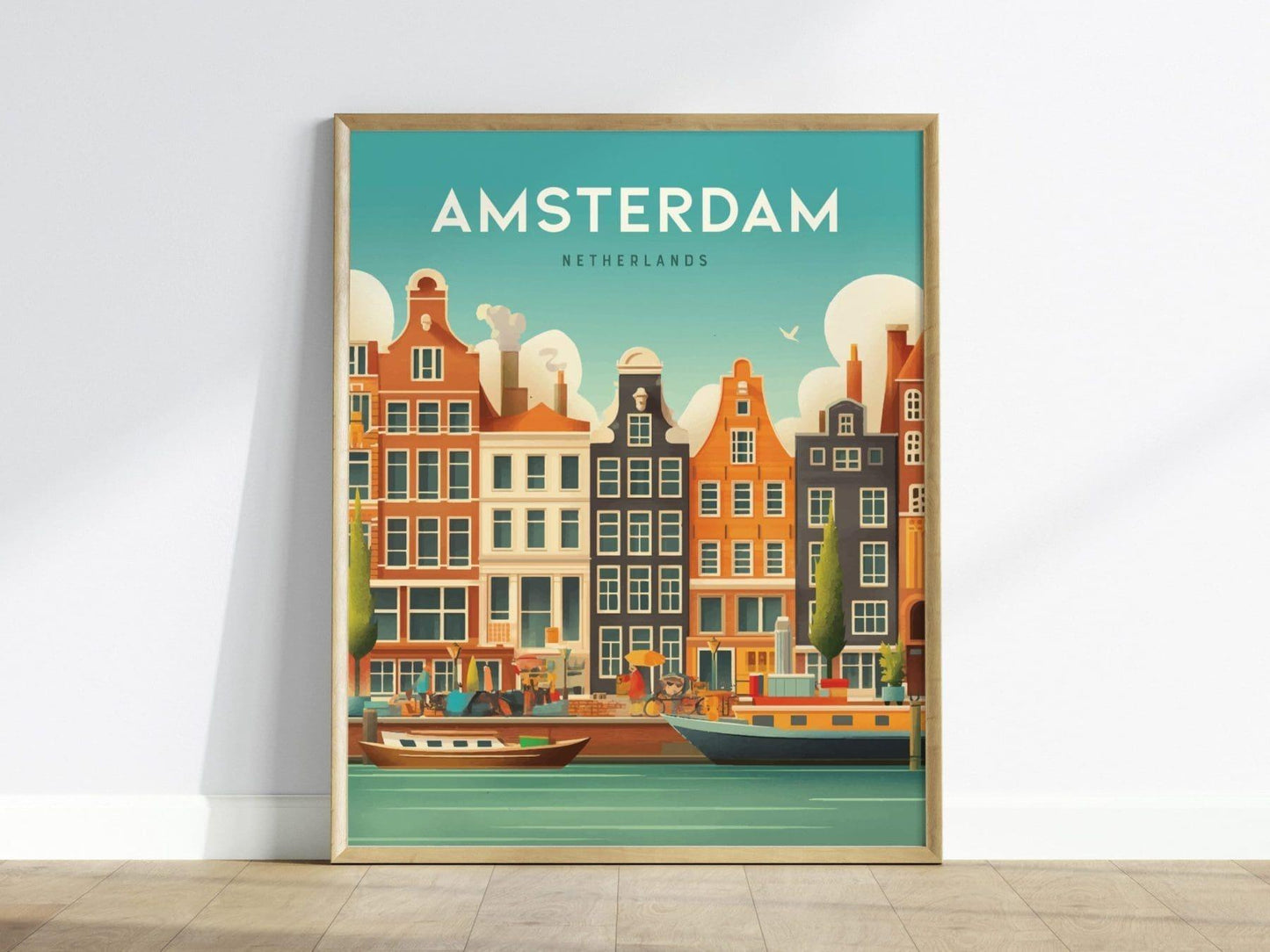 Amsterdam's Enchanting Canals - Amsterdam City Travel Print, Netherlands Travel Poster, Amsterdam City Wall Art, Amsterdam Wall Decor - Swell Scenes