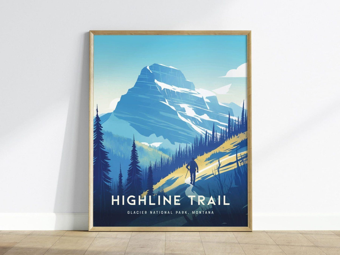 Glacier Travel Print, Highline Trail Poster, National Parks Glacier Wall Art, National Parks Poster, National Parks Travel, Home Decor - Swell Scenes