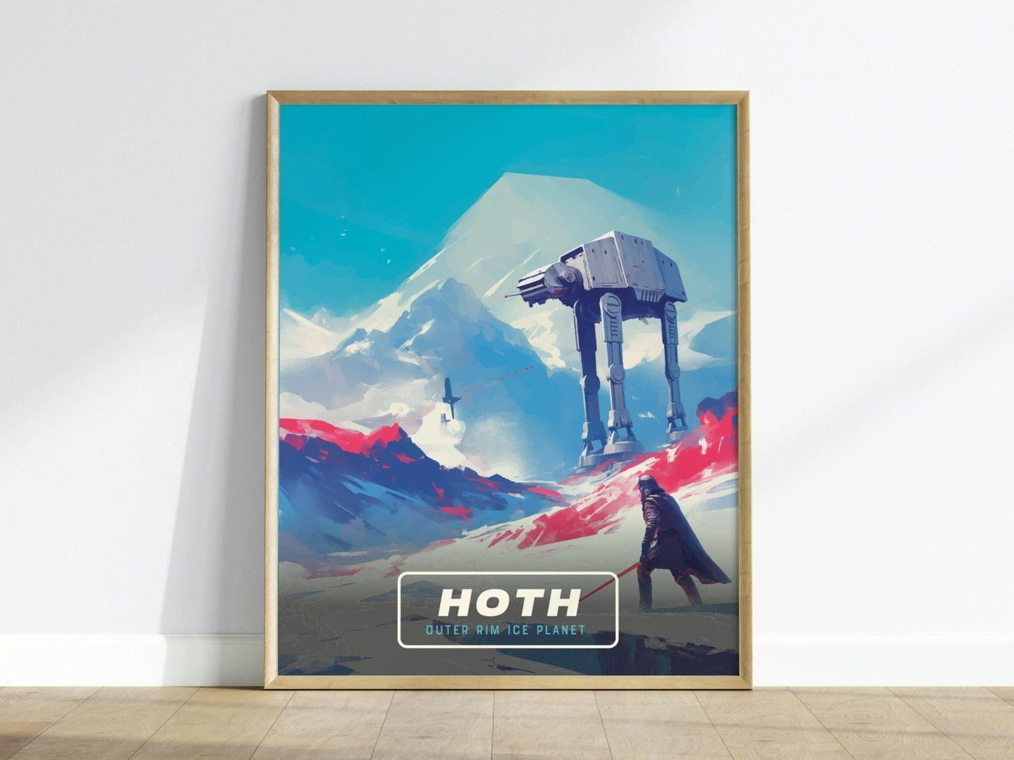 Star Wars Hoth Travel Poster, Retro Travel Art, Tatooine, Endor, Naboo - Hoth's Frozen Planet, Star Wars - Retro Galactic Travel Poster Art - Swell Scenes