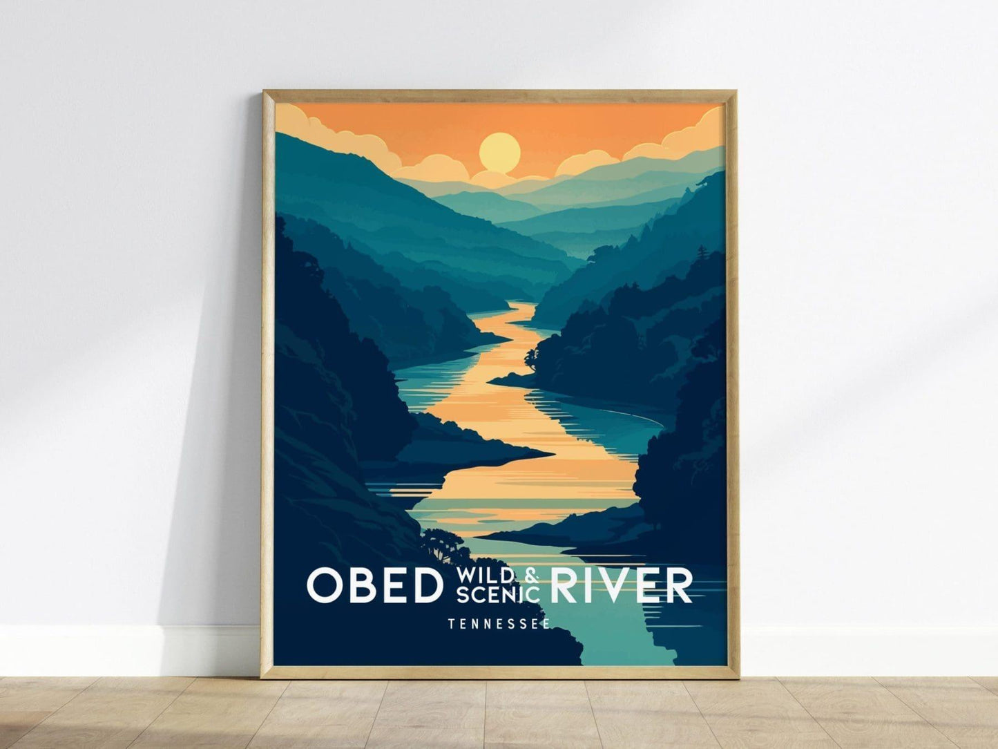 Obed Wild and Scenic River, Tennessee, Framed Wall Art - Cumberland Plateau Poster Rafting Kayaking Adventure Print Outdoors Park Home Decor - Swell Scenes
