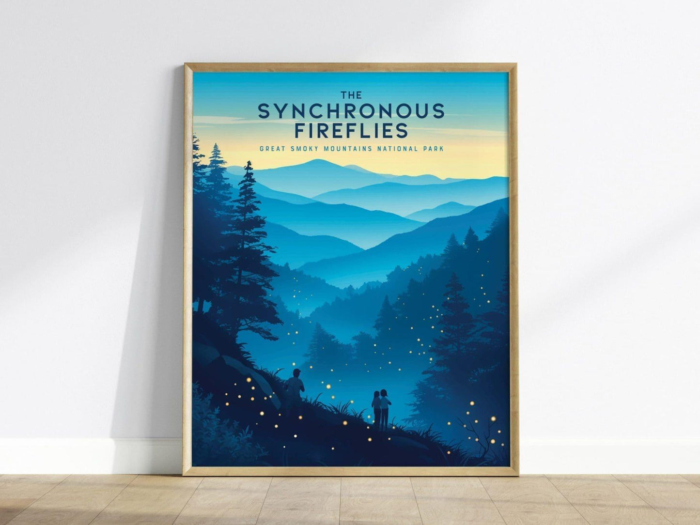 Fireflies at the Great Smoky Mountains National Park Framed Travel Print, Great Smoky Mountain National Park Print, Synchronous Fireflies - Swell Scenes