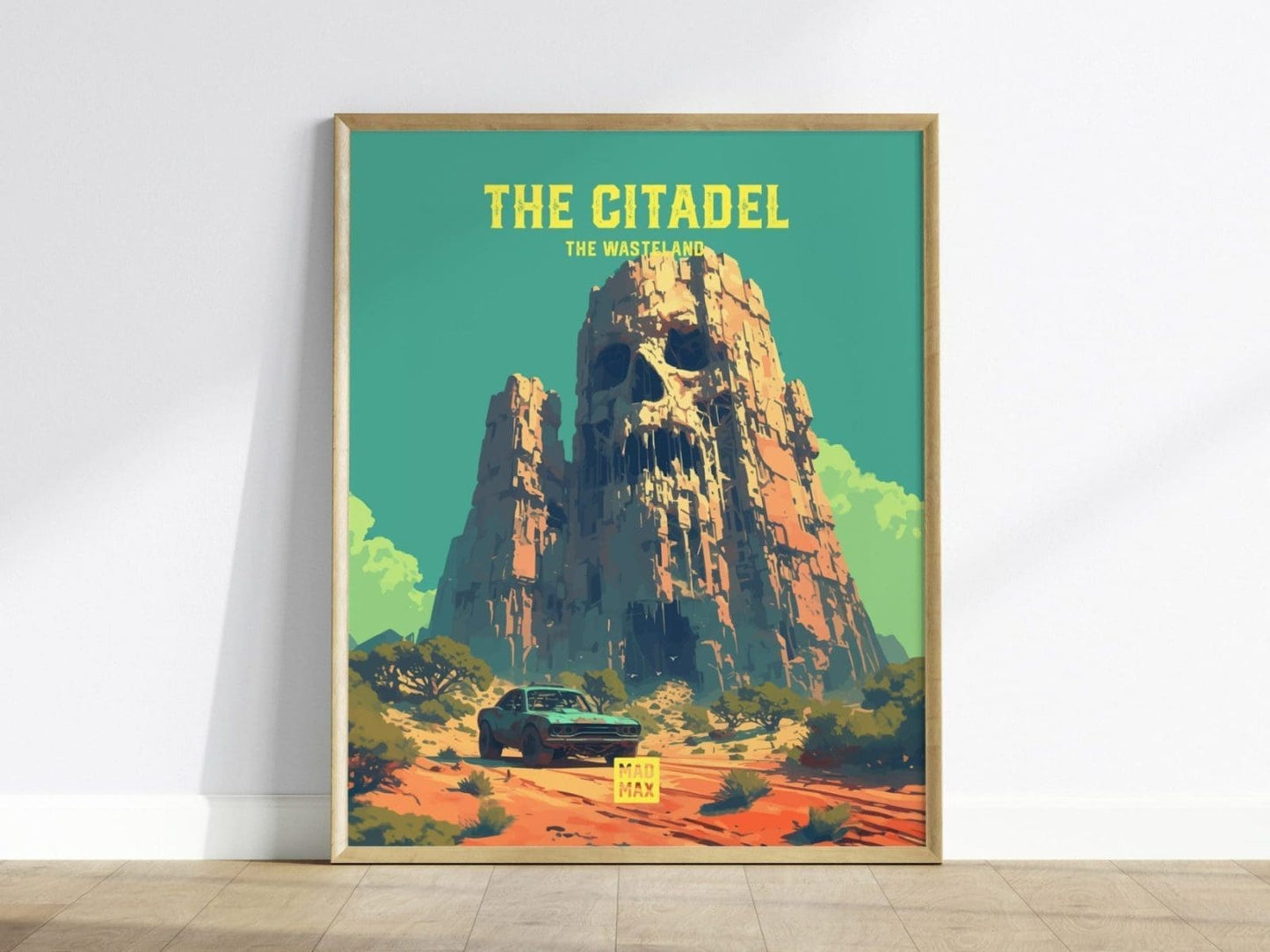 The Citadel, The Wasteland, Mad Max Framed Wall Art - Fury Road Thunderdome Furiosa Post Apocalyptic Poster Travel Print Man Cave Decor Set - Swell Scenes