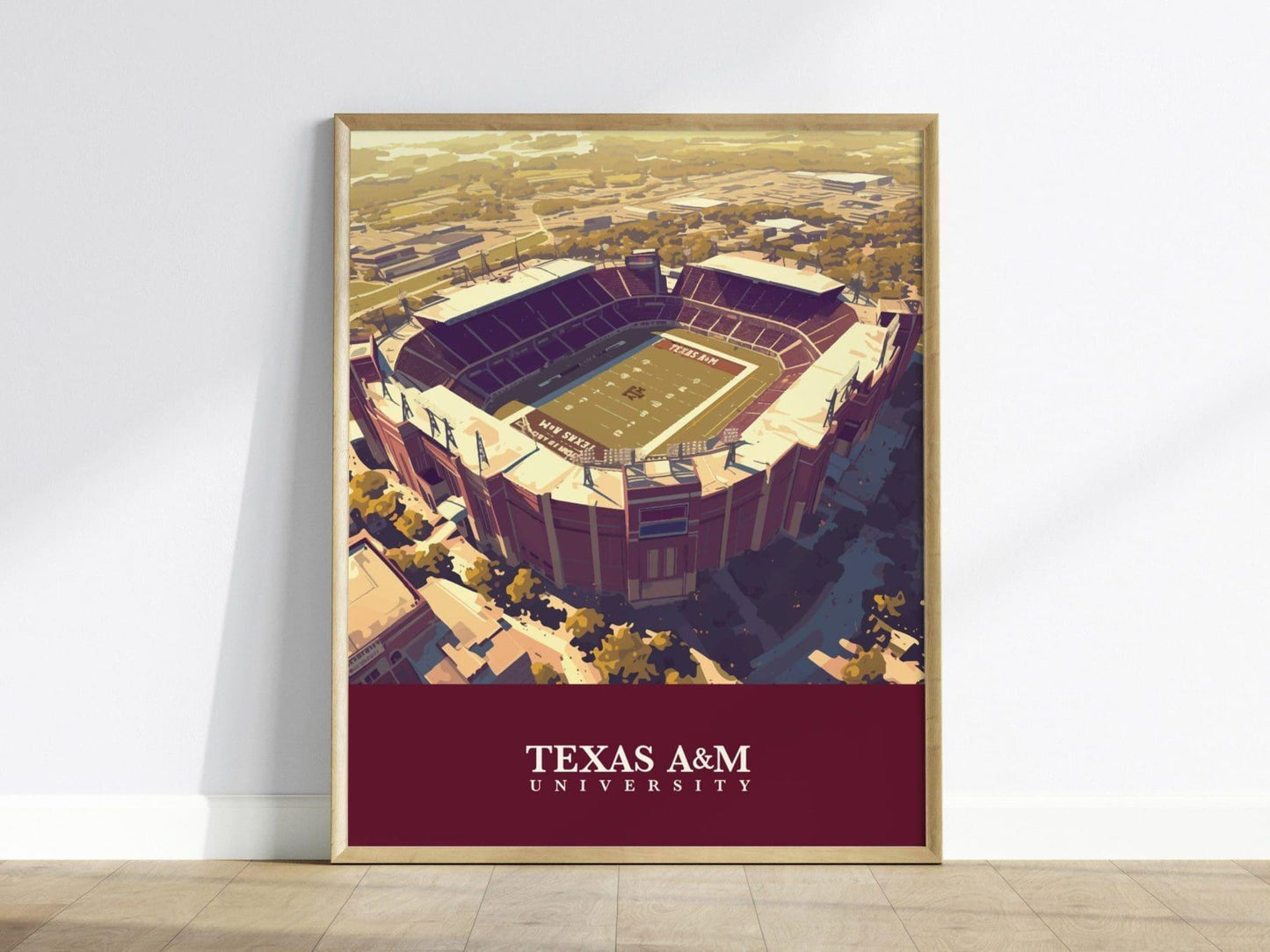 Texas A&M Kyle Field poster alternative angle highlighting Aggies stadium architecture and 12th Man