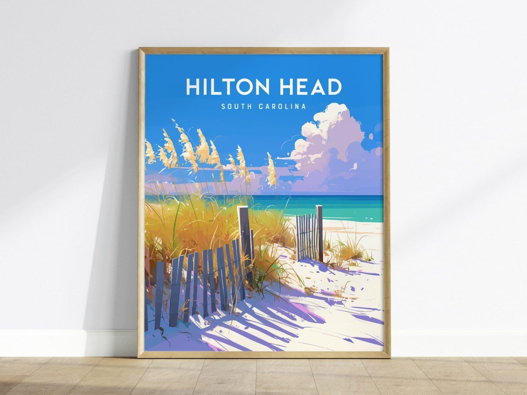 Hilton Head Coligny Beach, South Carolina - Folly Field Park Wall Art Island Travel Poster Print Southeast Home Decor Ocean House Gift Set - Swell Scenes