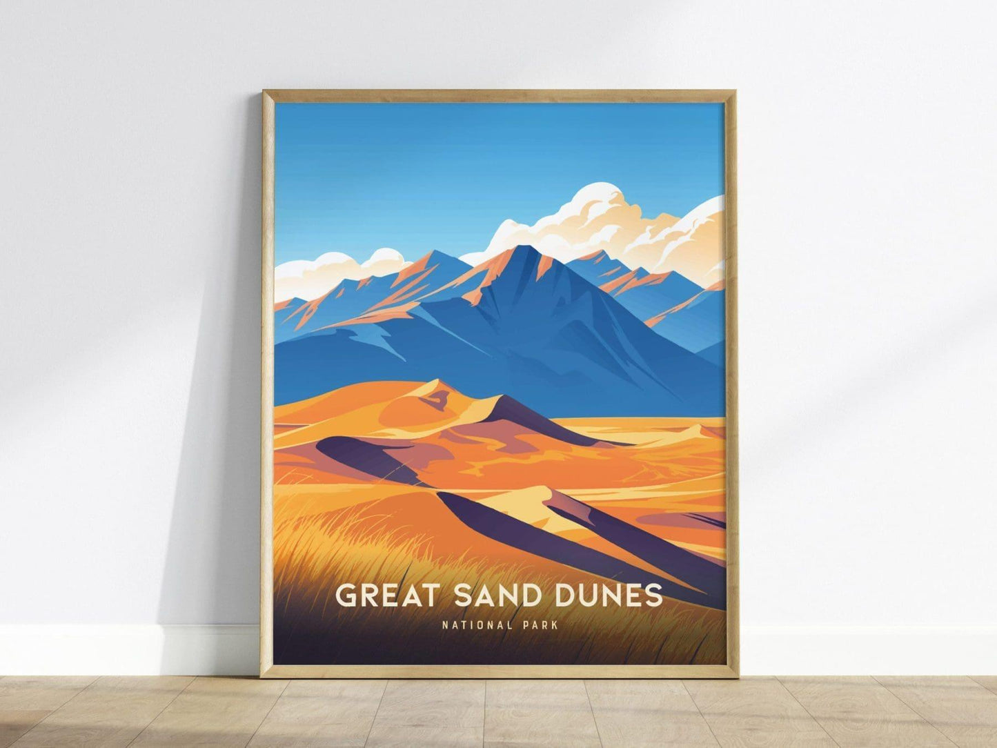Great Sand Dunes National Park Poster, Colorado Dunes Wall Art, Framed/Unframed Landscape Print, Desert Mountain Decor, National Park Gift - Swell Scenes