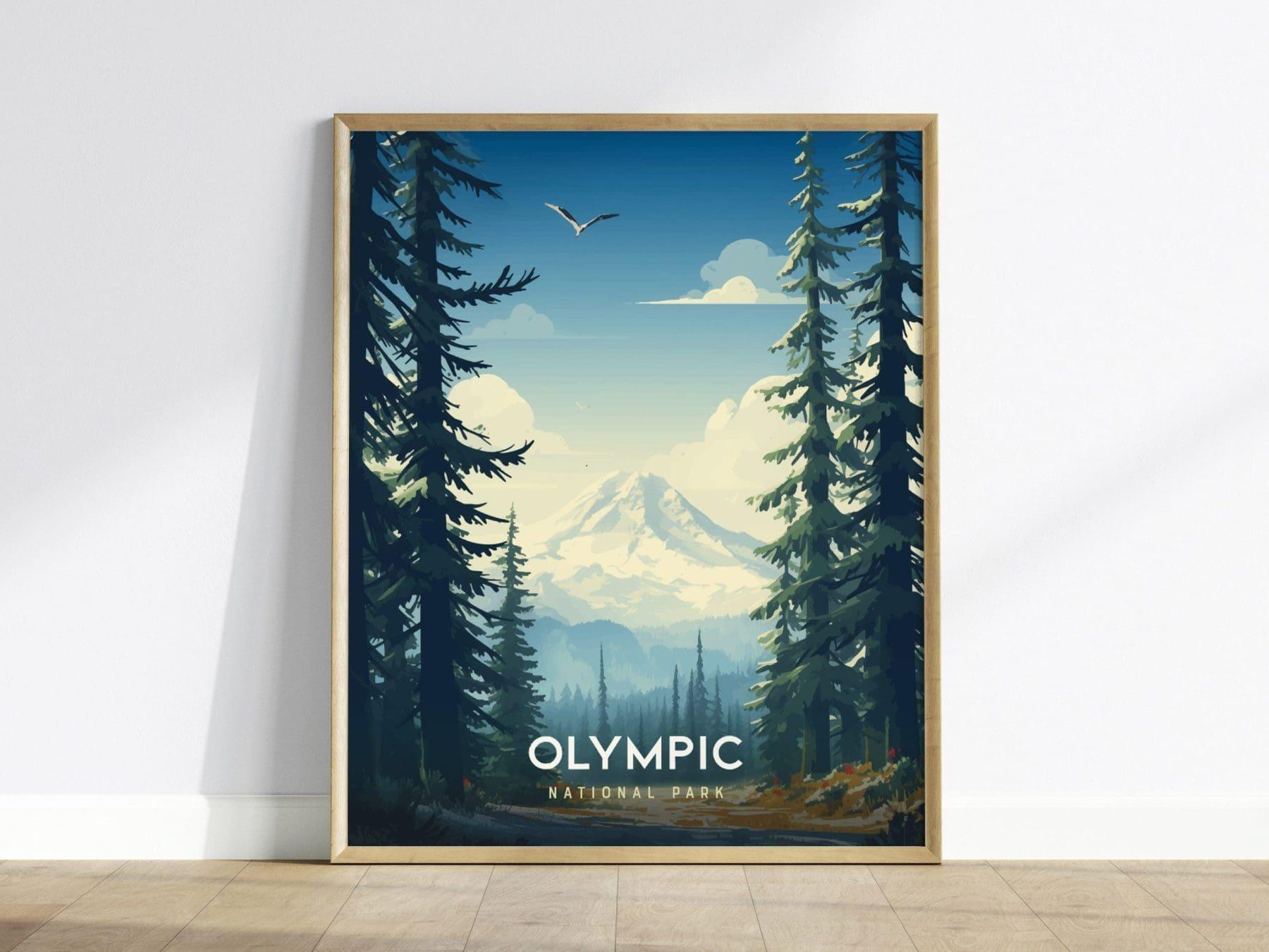Olympic National Park Poster, Pacific Northwest Wall Art, Framed/Unframed Olympic Park Print, Nature Landscape Artwork, PNW Airbnb Decor - Swell Scenes