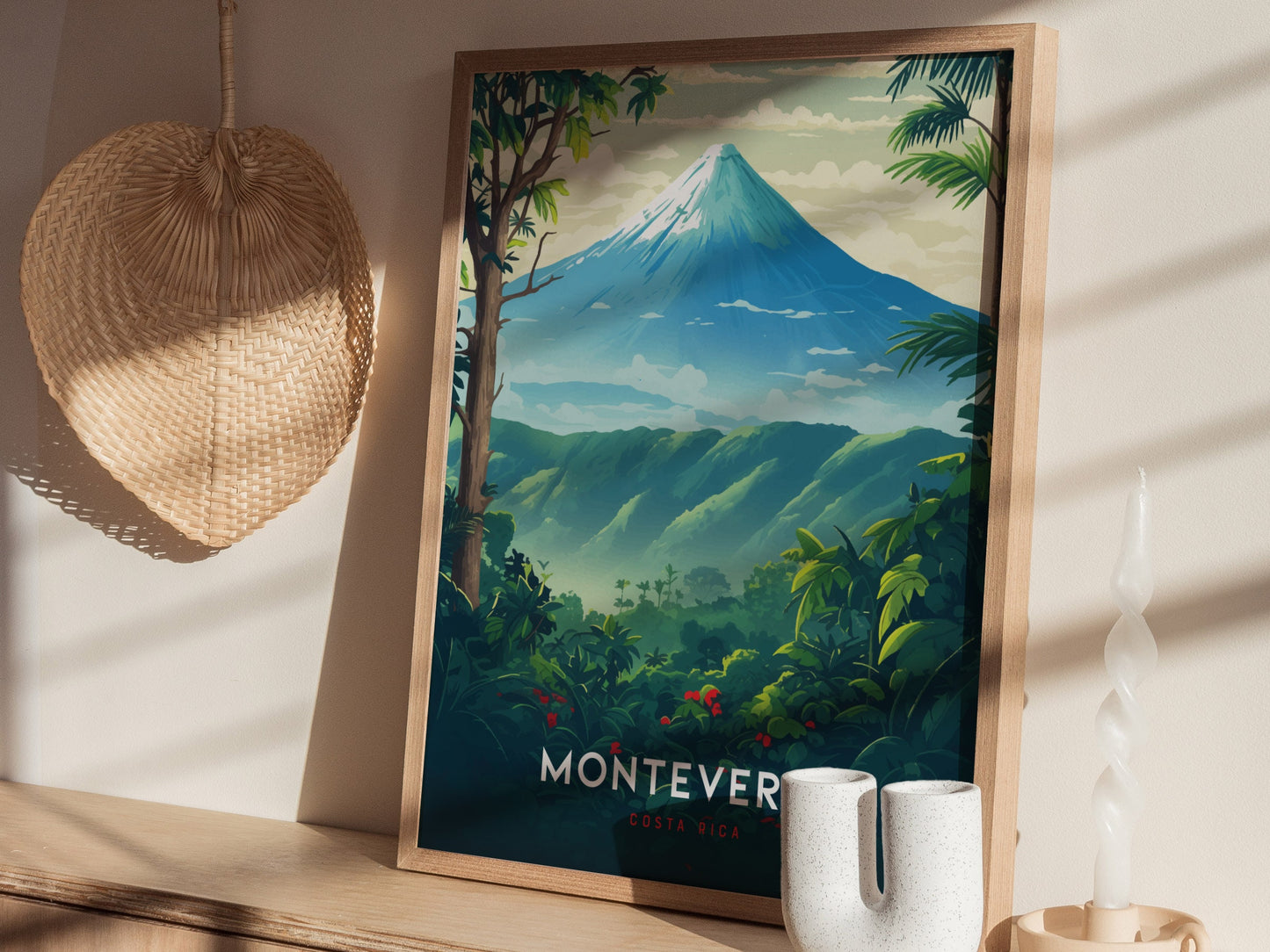Monteverde Costa Rica Arenal Volcano Tropical Travel Print