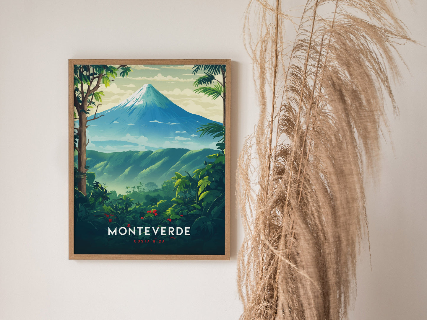 Monteverde Costa Rica Arenal Volcano Tropical Travel Print