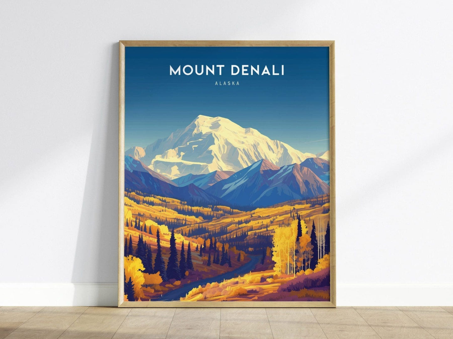 Mount Denali Alaska Poster, Majestic Mountain Art, Framed/Unframed Denali Print, Hiker Gift, Nature Adventure Decor, Alaska Airbnb Decor - Swell Scenes