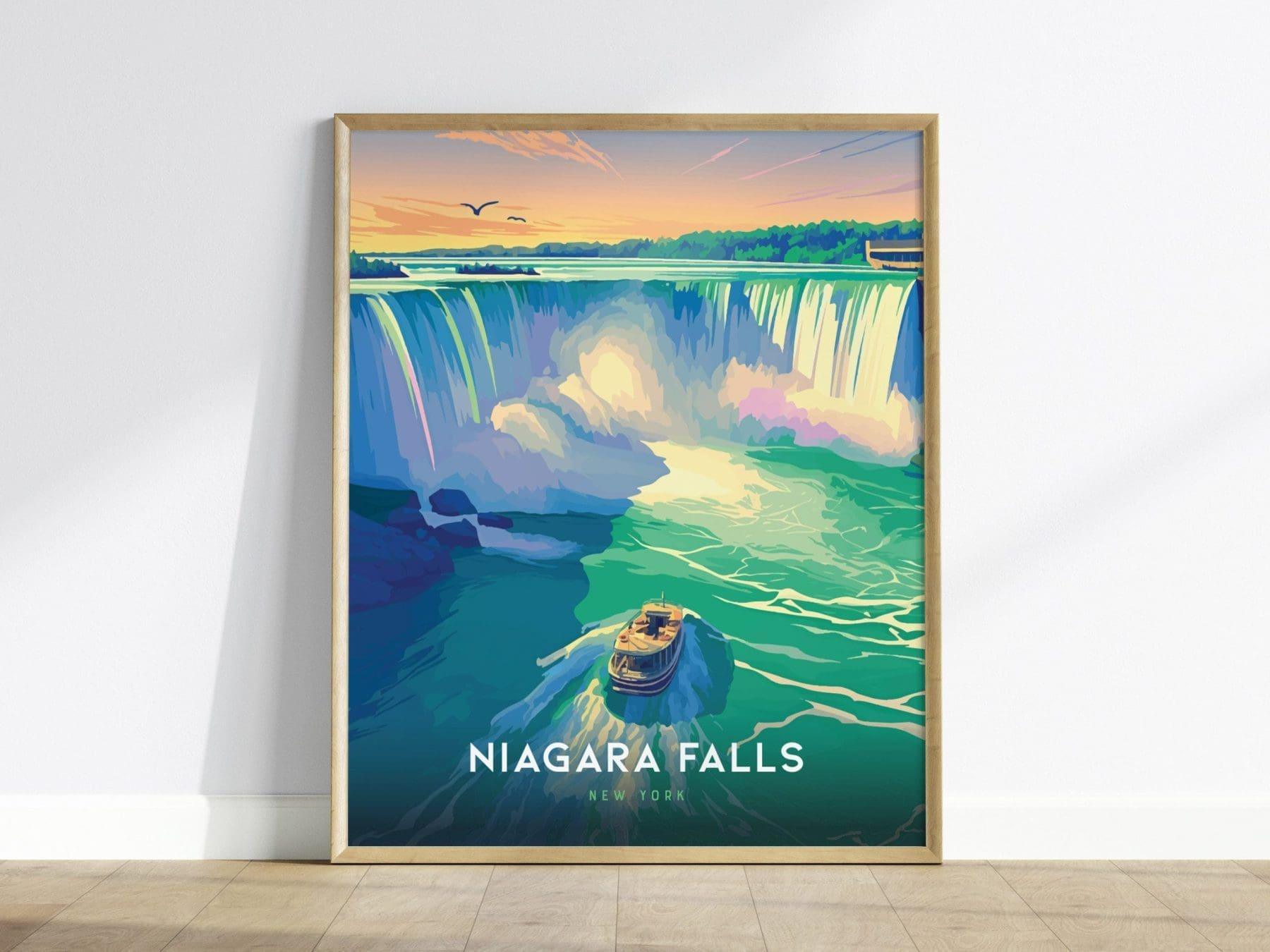Niagara Falls New York Poster, Majestic Waterfall Art, Framed/Unframed Niagara Print, Travel Gift, Natural Wonder Decor, Airbnb Wall Art - Swell Scenes