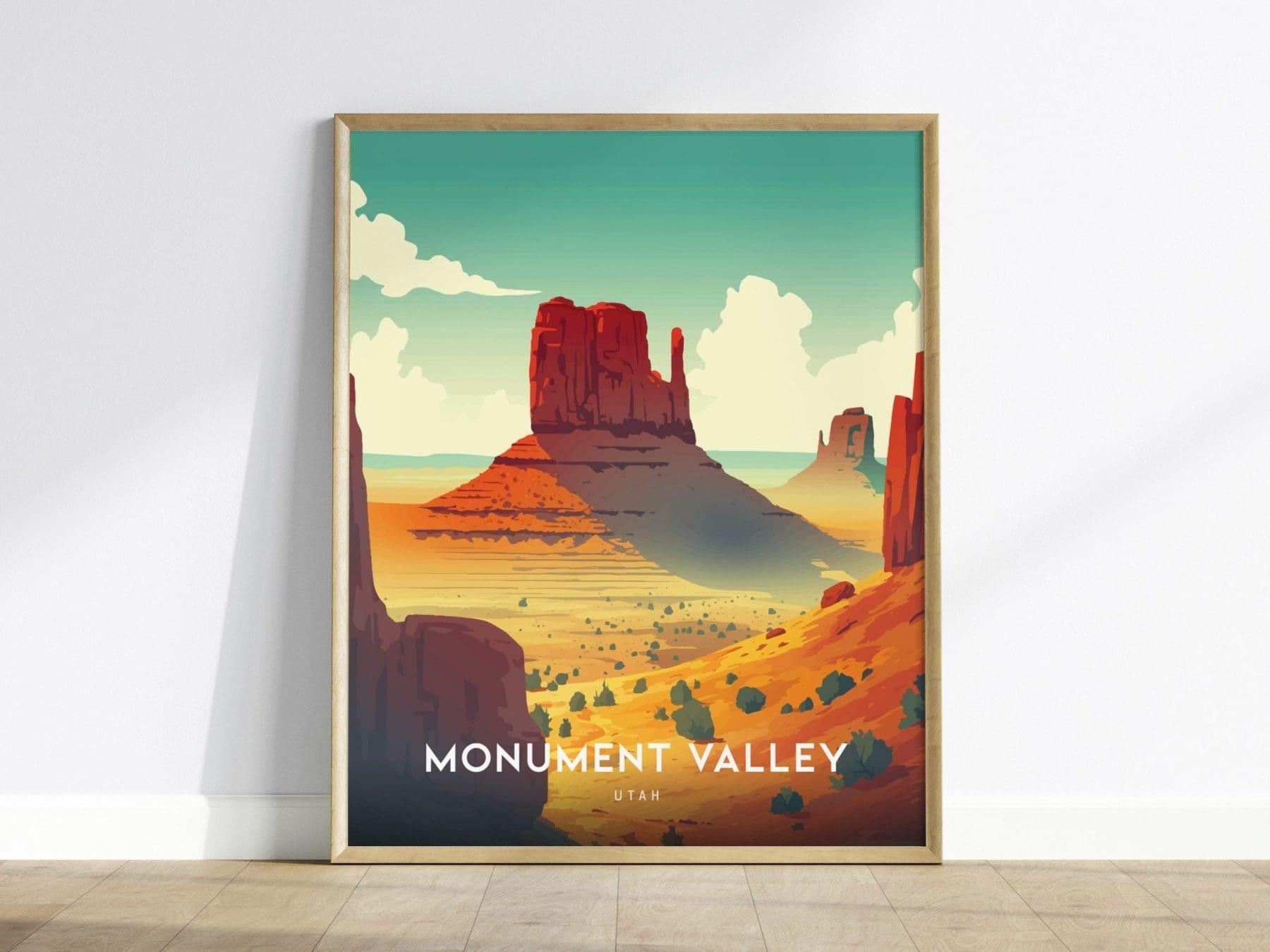 Monument Valley Utah Poster, Iconic Desert Landscape Art, Framed/Unframed Navajo Tribal Park Print, Travel Gift, Western Decor, Travel Decor - Swell Scenes