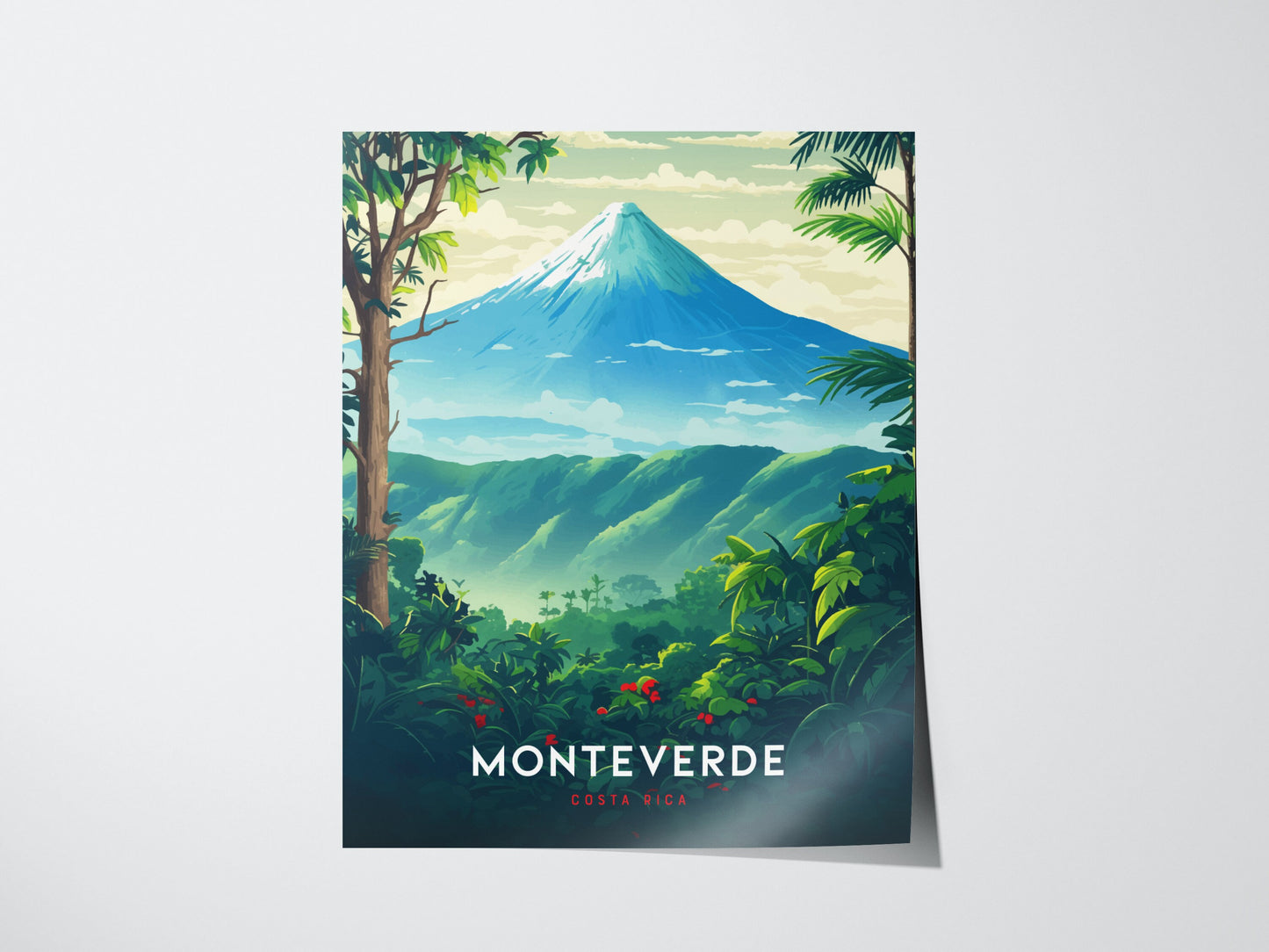 Monteverde Costa Rica Arenal Volcano Tropical Travel Print