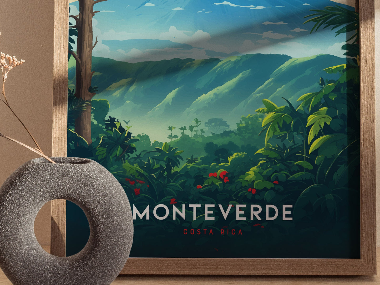 Monteverde Costa Rica Arenal Volcano Tropical Travel Print