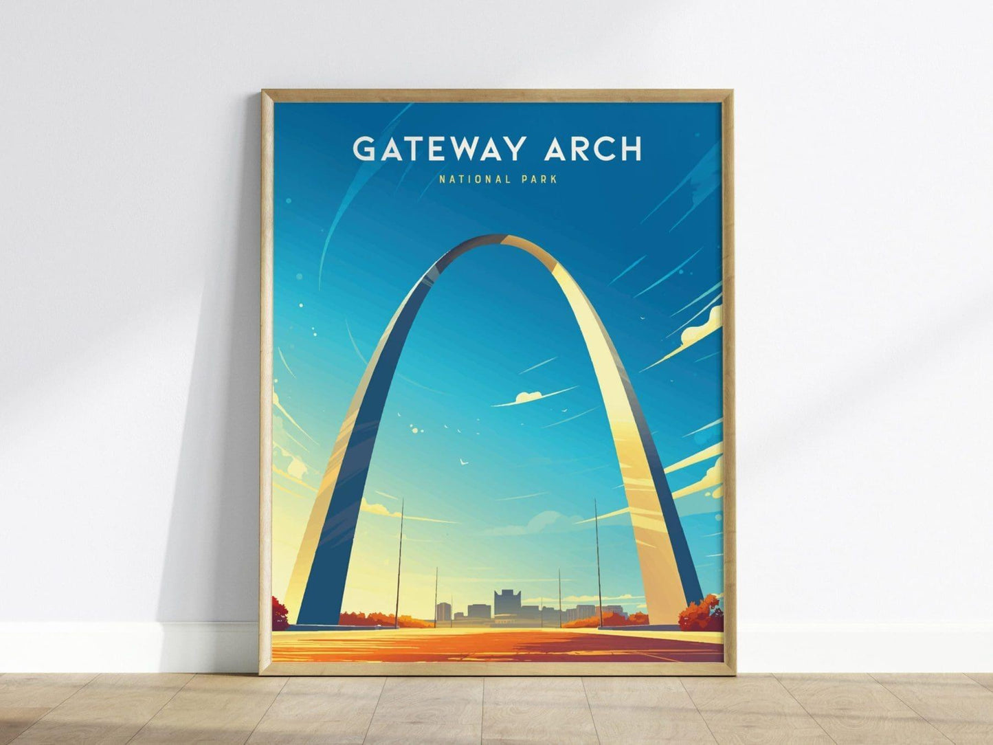 Gateway Arch National Park Poster, St. Louis Arch Art, Framed/Unframed Missouri Landmark Print, Travel Gift, Modern National Park Decor - Swell Scenes