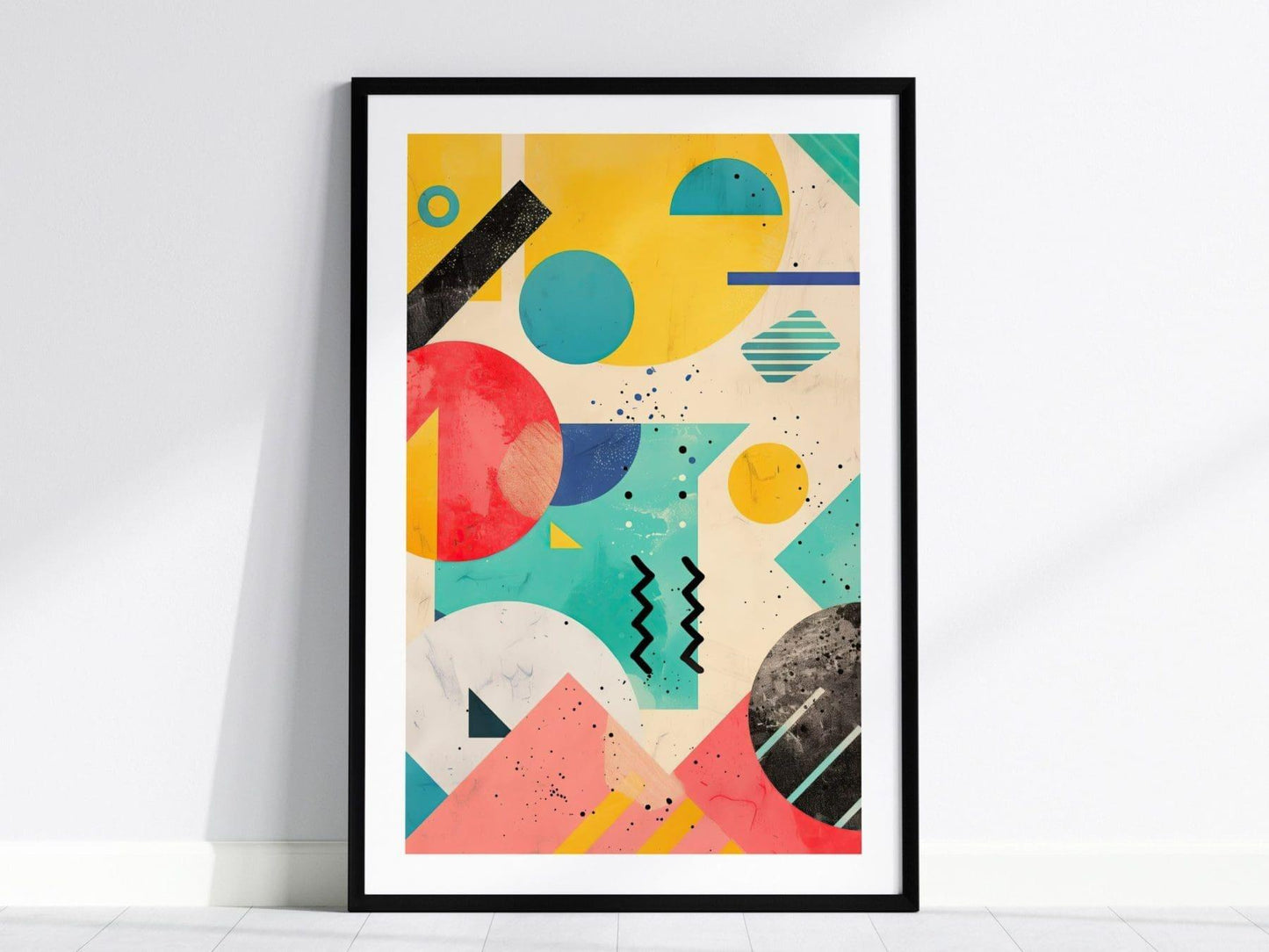 90s Retrowave Design Series 01, 1990s Vintage Style Abstract Art, Nineties Contemporary Art Framed Poster, Retro Modern Artwork Home Decor - Swell Scenes