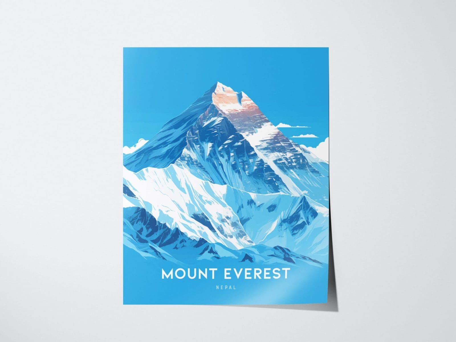 Mount Everest, Nepal Poster - Majestic Mountain Landscape, Framed/Unframed, Perfect Gift for Climbers and Adventurers, Unique Airbnb Decor - Swell Scenes