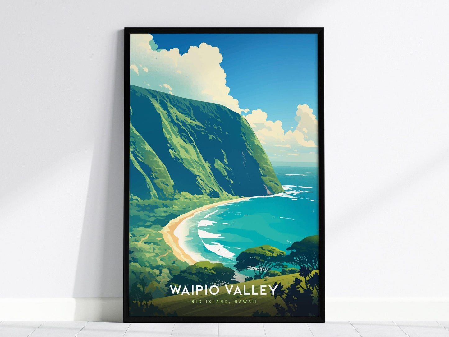 Waipio Valley Lookout Poster, Big Island Hawaii - Exquisite Panoramic Landscape View, Home or Office Wall Art, Available Framed/Unframed - Swell Scenes