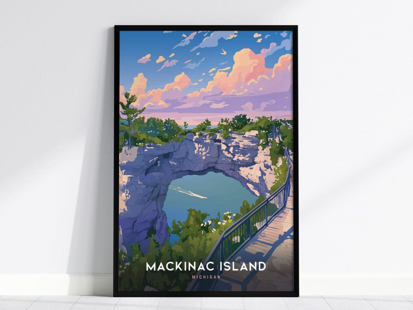 Mackinac Island Poster, Michigan - Stunning View from Arch Rock, Perfect Wall Art for Home or Office, Available Framed/Unframed, Home Decor - Swell Scenes
