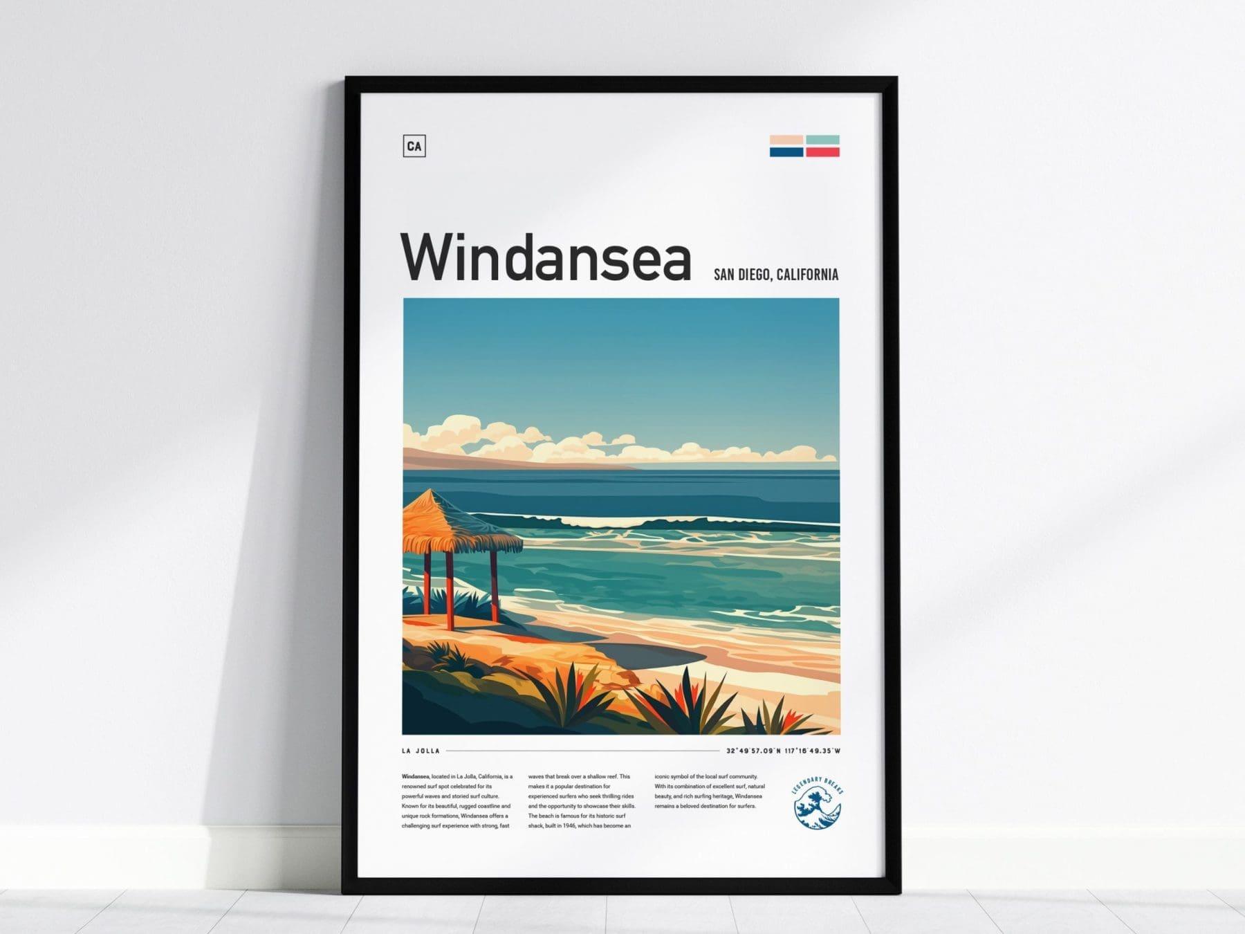 Windansea Beach Surf Spot Framed Poster