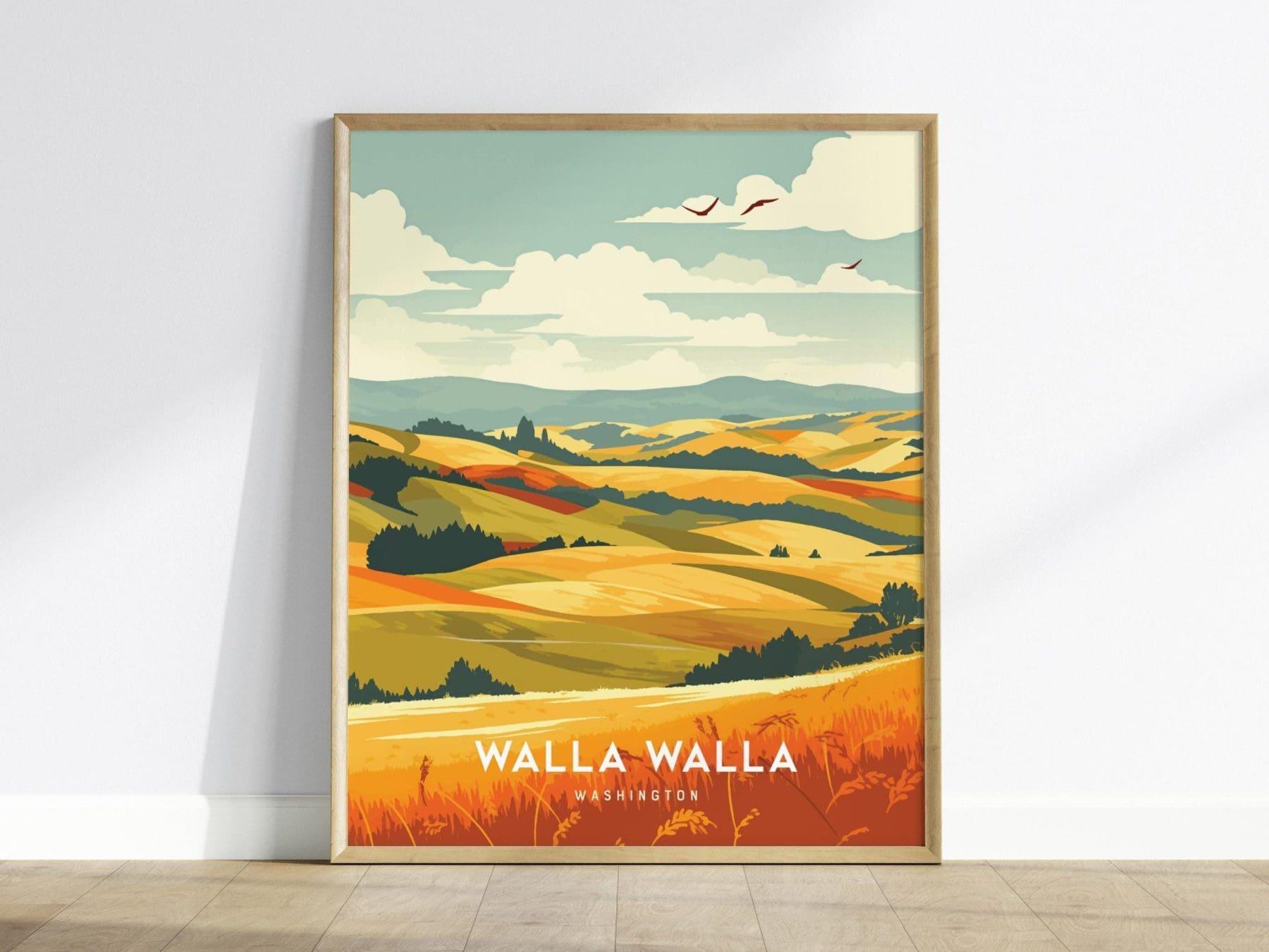 Walla Walla, Washington  Vineyard Landscape Poster