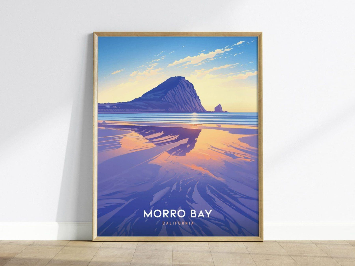 Morro Bay, California Poster - Serene Coastal Landscape, Perfect for Beach Enthusiasts, Available Framed or Unframed, West Coast Home Decor - Swell Scenes