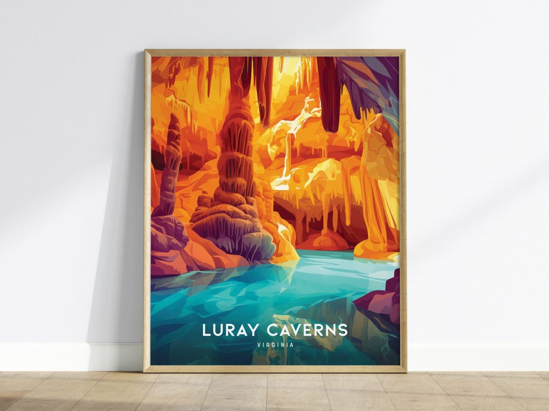 Luray Caverns, Virginia Poster - Stunning Cave Formations, Ideal for Nature and Geology Enthusiasts, Framed or Unframed, Home Decor Wall Art - Swell Scenes