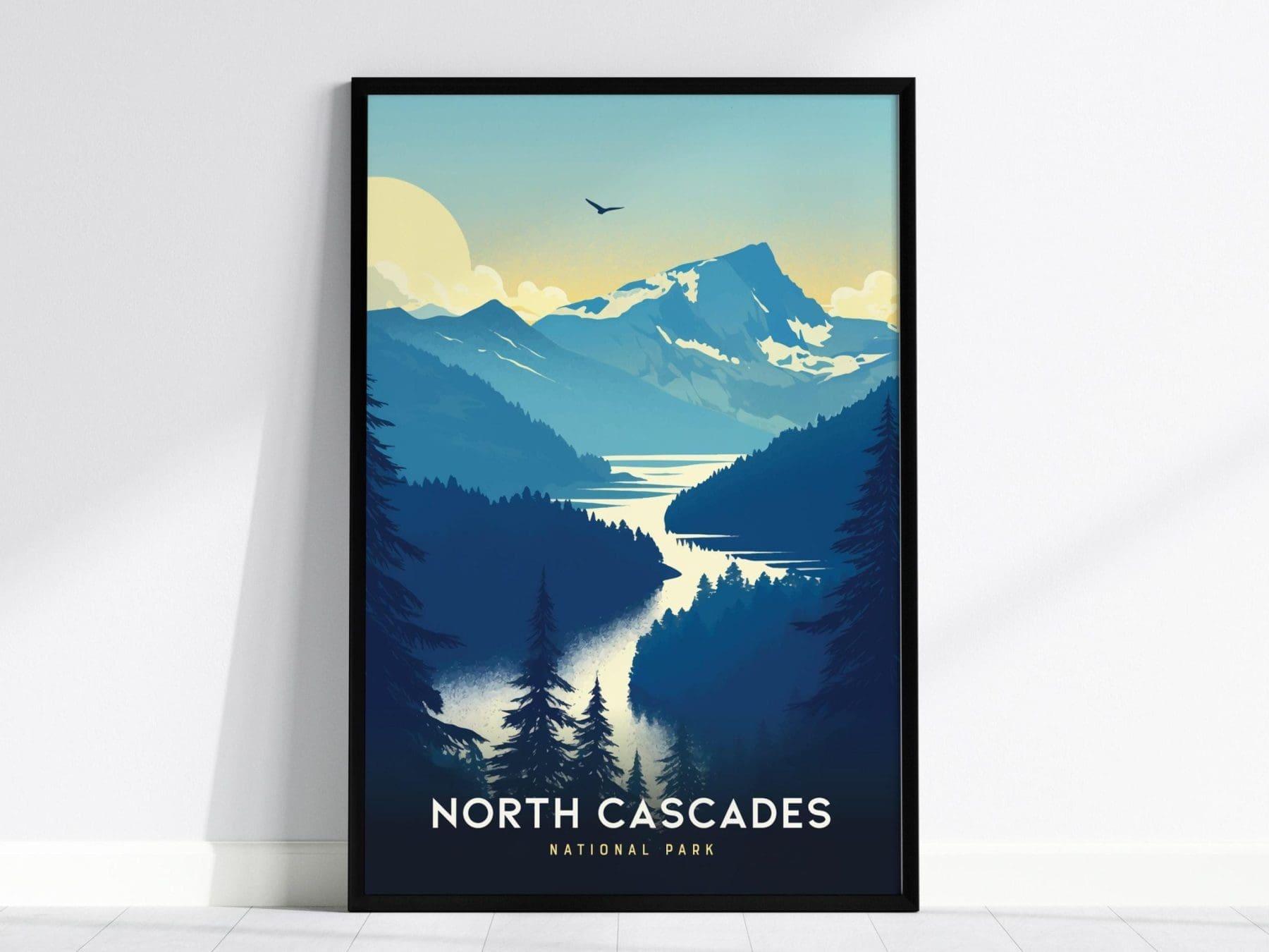 North Cascades National Park, Washington Poster - Diablo Overlook Scenic View, Available Framed/Unframed, Ideal for Nature Enthusiasts - Swell Scenes