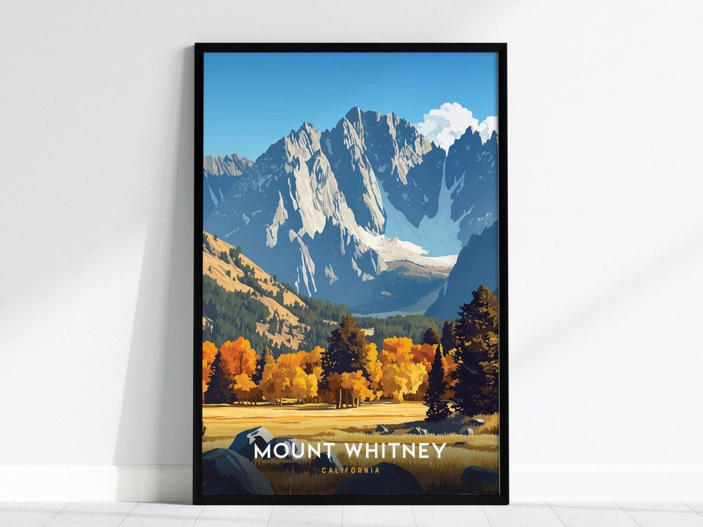 Mount Whitney, California Poster - Majestic Mountain Landscape, Available Framed/Unframed, Ideal for Hikers and Nature Lovers, Airbnb Decor - Swell Scenes