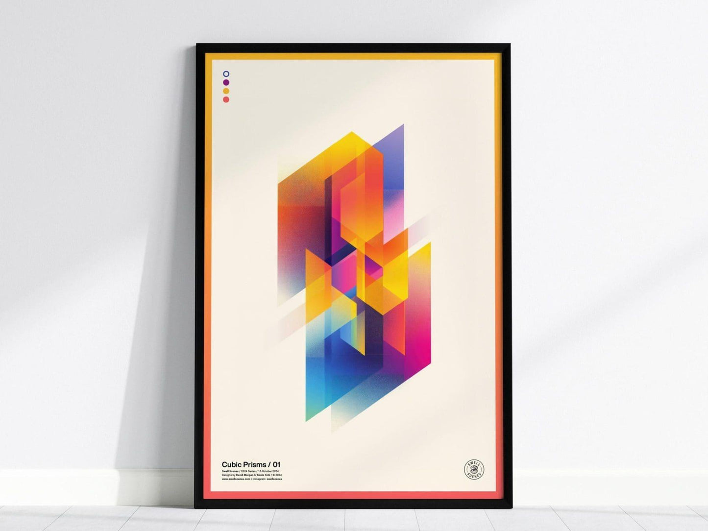 Cubic Prisms / 01 | Modern Minimalist Abstract Geometric Design | Contemporary Digital Art | Framed Shapes Poster Series | Colorful Designer Gift Dorm Office Decor - Swell Scenes