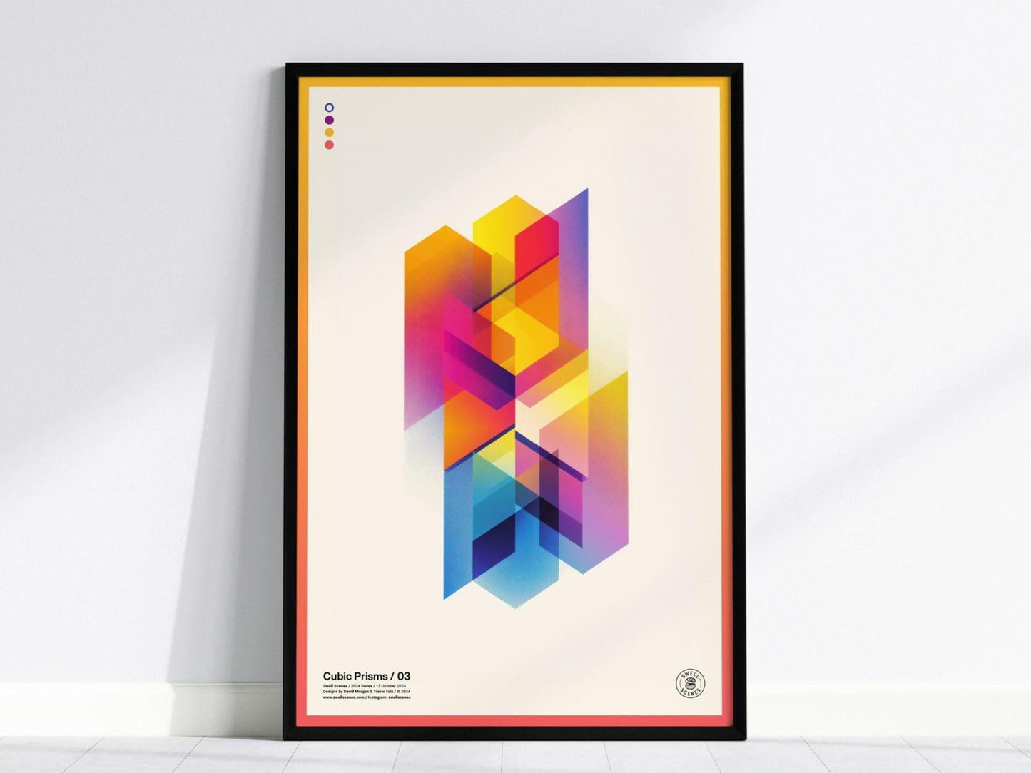 Cubic Prisms / 03 - Abstract Minimalist Modern Style Geometric Design Shapes Contemporary Art Framed Poster Series Tech Gamer Designer Gift - Swell Scenes
