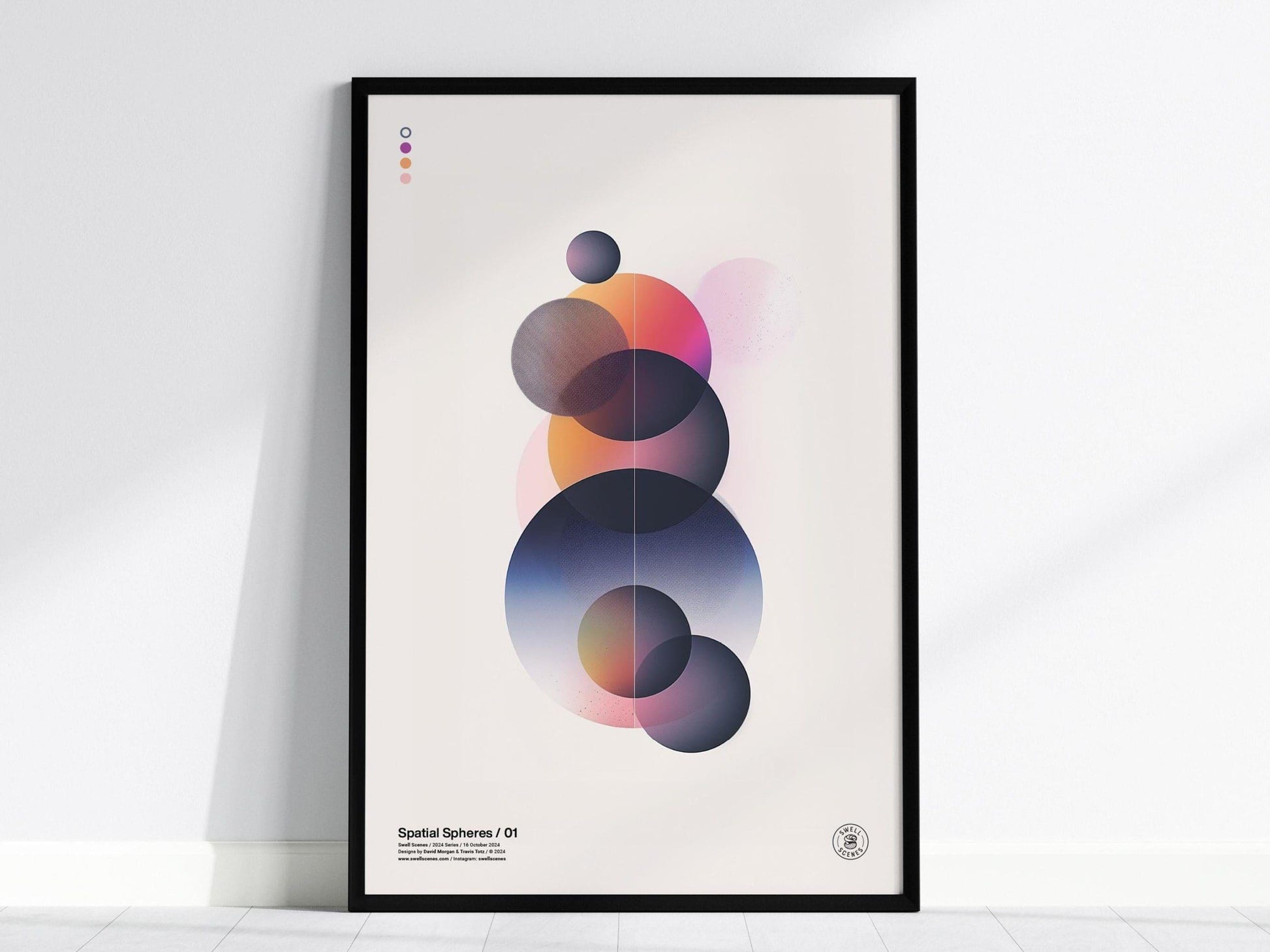 Spatial Spheres / 01 - Modern Minimalist Abstract Style Circular Design Shapes Contemporary Art Framed Poster Series Lofi Designer Gift - Swell Scenes