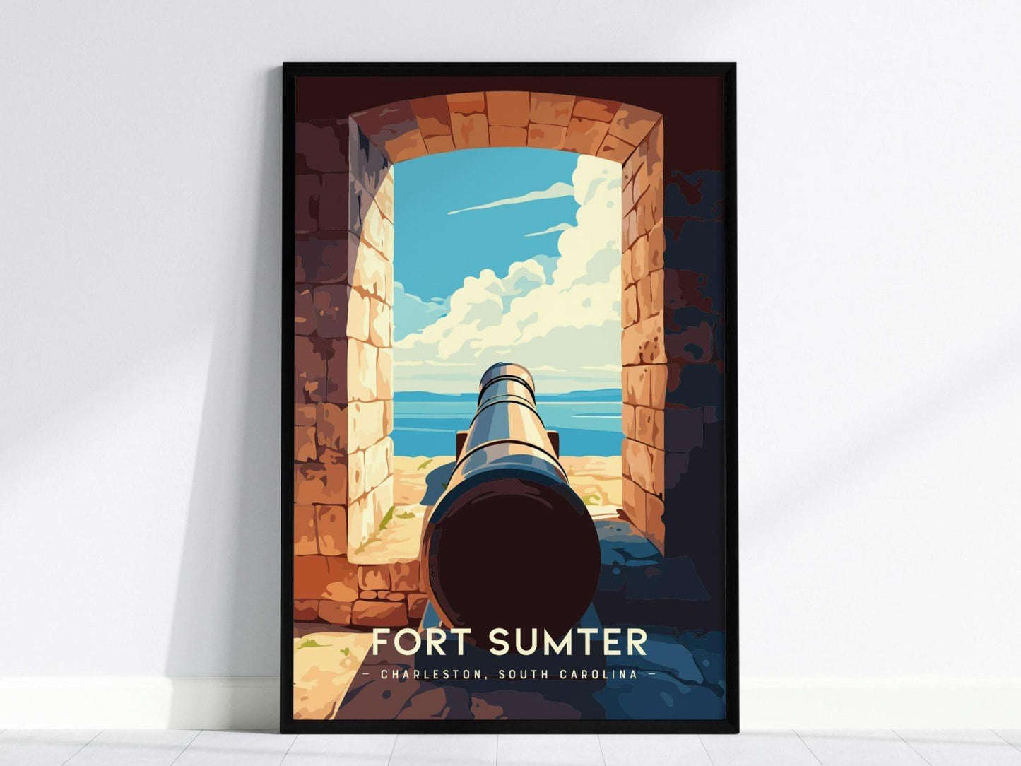 Fort Sumter, Charleston, South Carolina Wall Art Travel Poster Print Southeast Historic Civil War Home Decor Southern Charm Vacation Gift - Swell Scenes