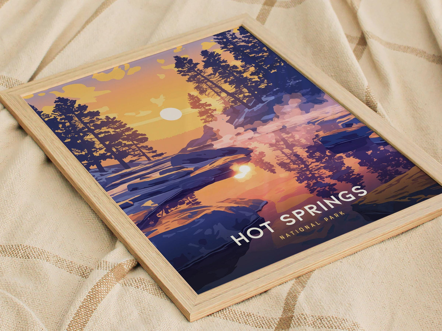 Hot Springs National Park Arkansas Bathhouse Row Hiker Print Wall Art