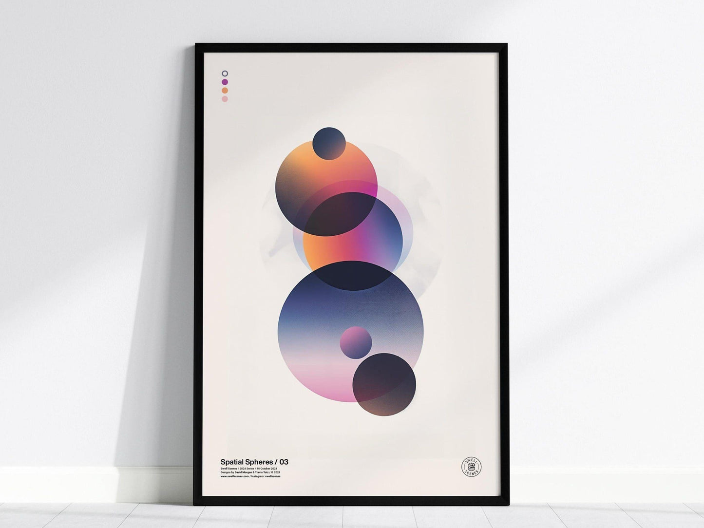 Spatial Spheres / 03 - Ethereal Modern Minimalist Abstract Circular Design Shapes Contemporary Art Framed Poster Series Lofi Designer Gift - Swell Scenes