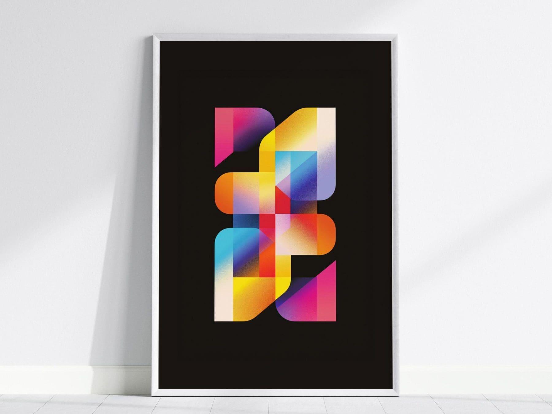 Lite Brite / 03 - Retro 80s Style Ethereal Modern Minimalist Abstract Contemporary Art Design Framed Poster Colorful Eighties Lofi Designer - Swell Scenes